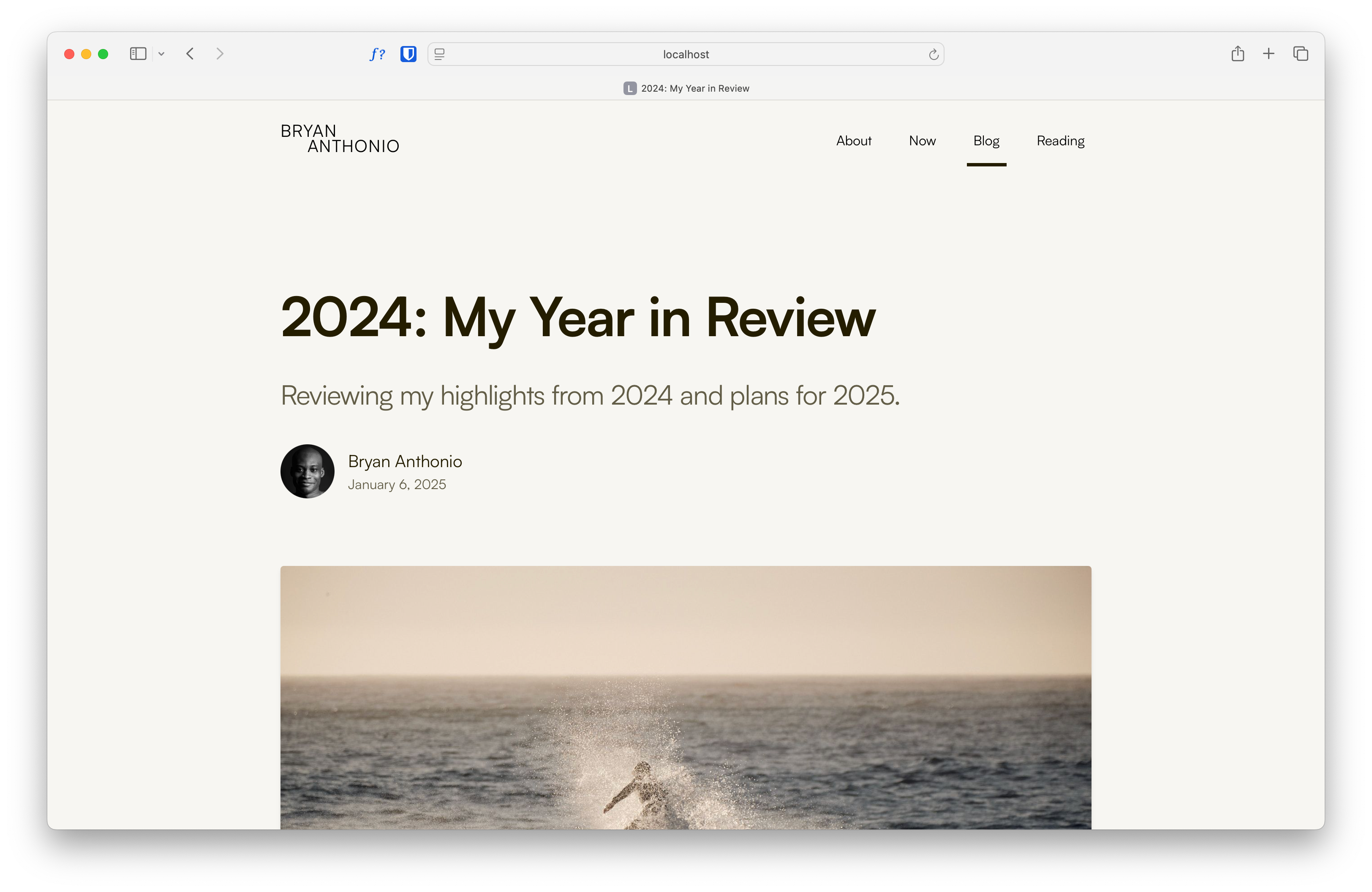 Another screenshot of the new design of the home page layout