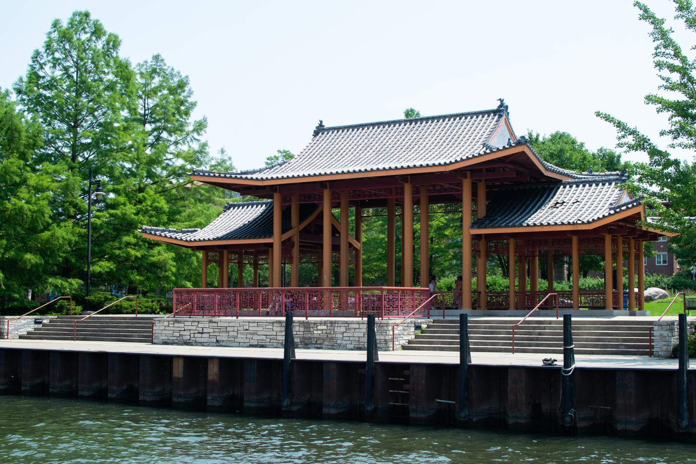 A view of Chinatown from the Chicago river.