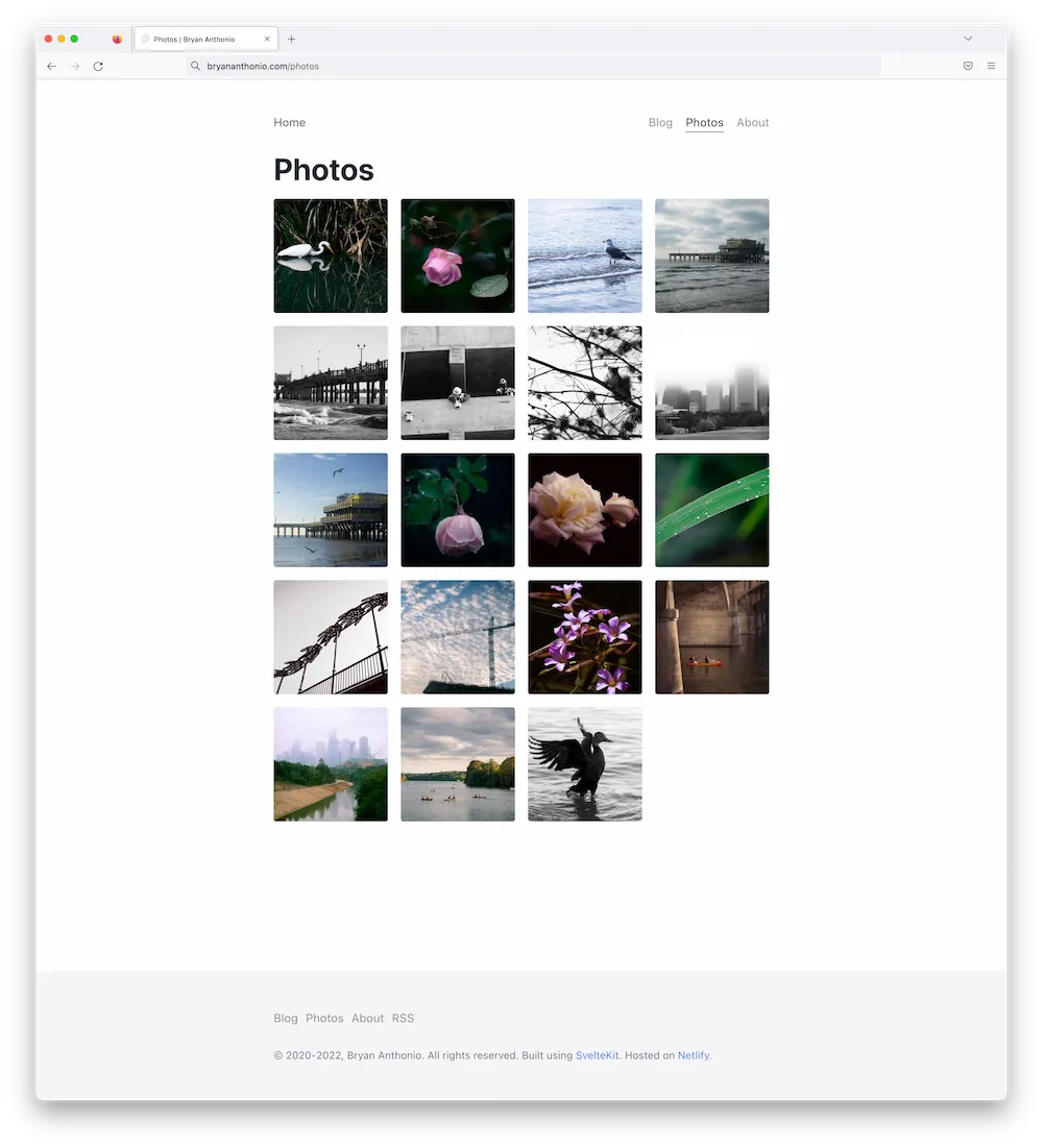 New design of the photos page
